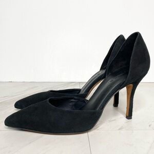 Vince D’Orsay Pointy Toe Black Suede Pump 7 1/2 M